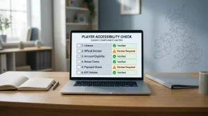 Availability matrix for UK casino players with licence, account, bonus, payments and KYC checks
