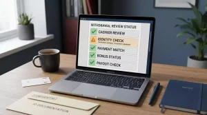 Casino withdrawal flow checklist with cashier, verification, payment method and payout caveat checkpoints
